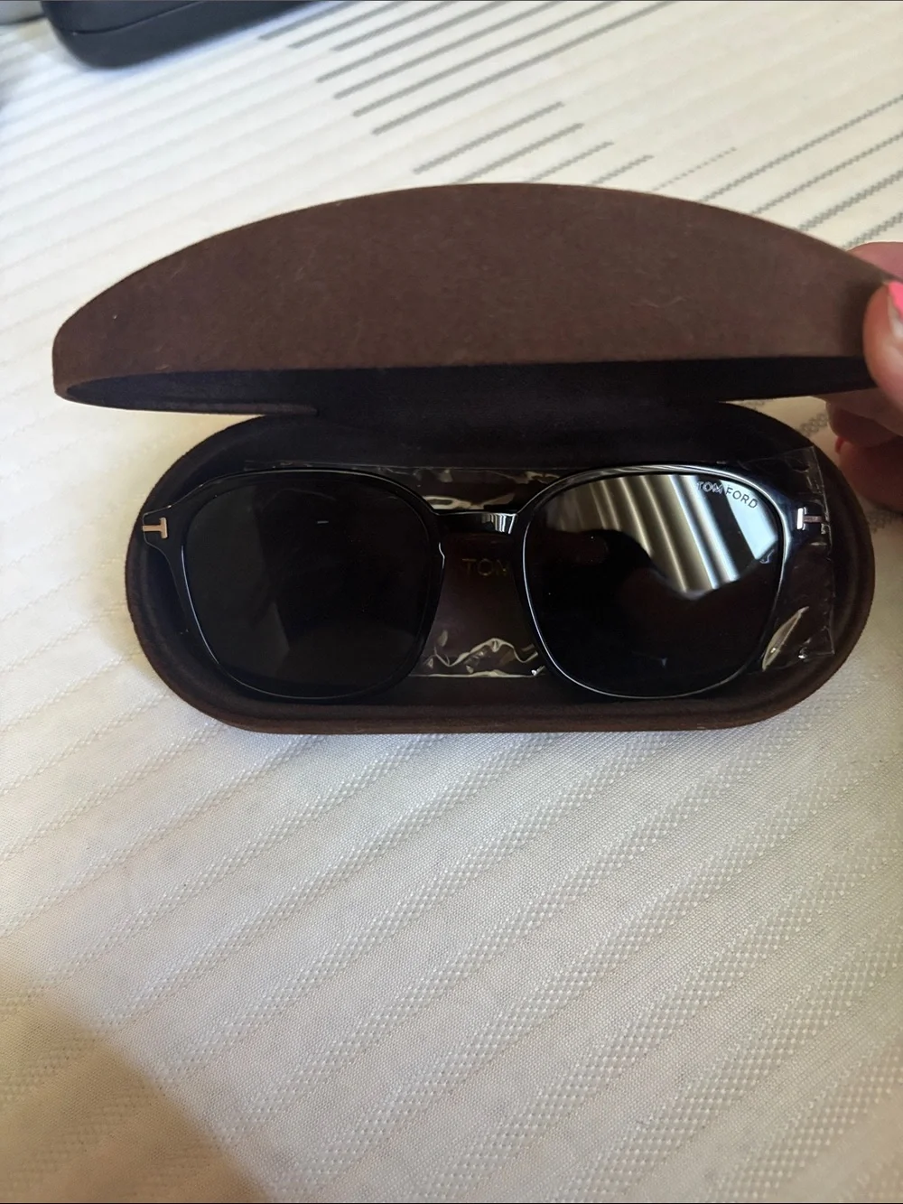 Tom Ford Black Frame Sunglasses with Dark Lenses sleek design Quiet Luxury